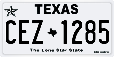 TX license plate CEZ1285