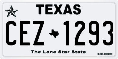 TX license plate CEZ1293
