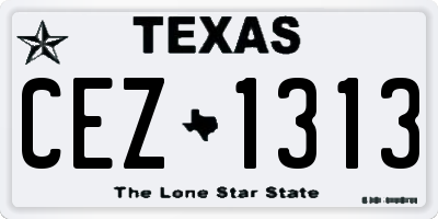 TX license plate CEZ1313
