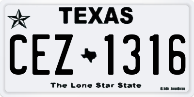 TX license plate CEZ1316