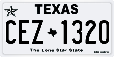 TX license plate CEZ1320
