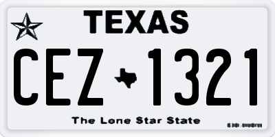 TX license plate CEZ1321