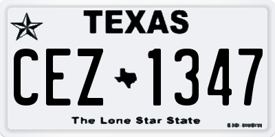 TX license plate CEZ1347
