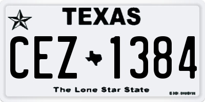 TX license plate CEZ1384
