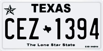 TX license plate CEZ1394