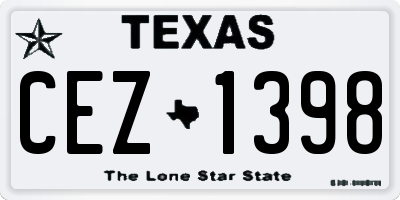 TX license plate CEZ1398