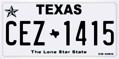 TX license plate CEZ1415