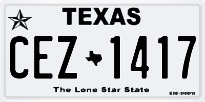 TX license plate CEZ1417