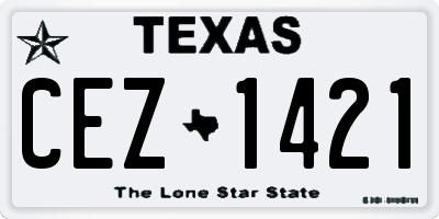 TX license plate CEZ1421