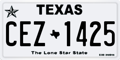 TX license plate CEZ1425