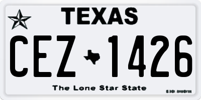 TX license plate CEZ1426