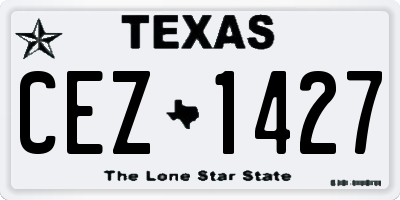 TX license plate CEZ1427