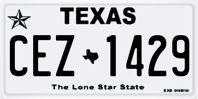 TX license plate CEZ1429