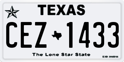 TX license plate CEZ1433