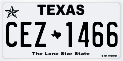 TX license plate CEZ1466