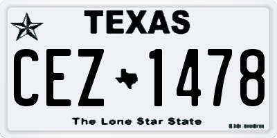 TX license plate CEZ1478
