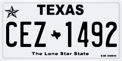 TX license plate CEZ1492