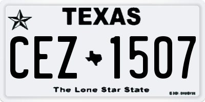 TX license plate CEZ1507