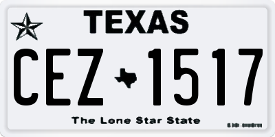 TX license plate CEZ1517