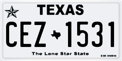 TX license plate CEZ1531