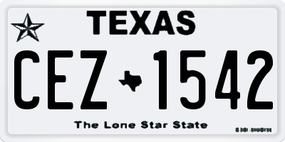 TX license plate CEZ1542