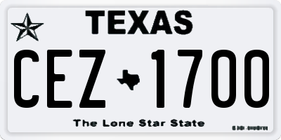 TX license plate CEZ1700