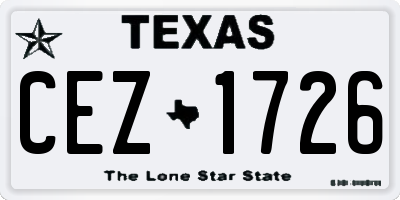 TX license plate CEZ1726