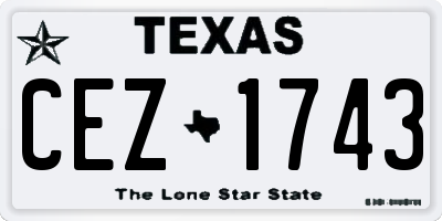 TX license plate CEZ1743