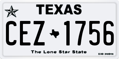 TX license plate CEZ1756