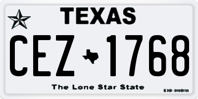 TX license plate CEZ1768