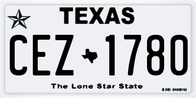TX license plate CEZ1780