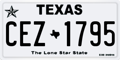 TX license plate CEZ1795