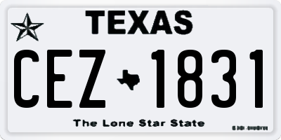 TX license plate CEZ1831