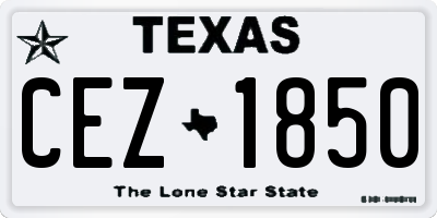 TX license plate CEZ1850