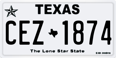 TX license plate CEZ1874
