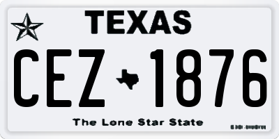 TX license plate CEZ1876