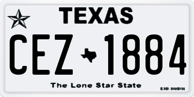 TX license plate CEZ1884