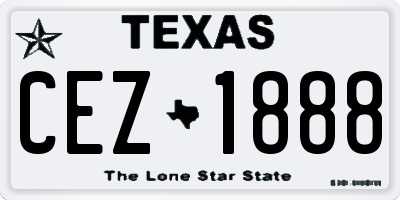 TX license plate CEZ1888