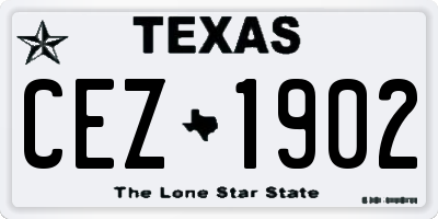 TX license plate CEZ1902