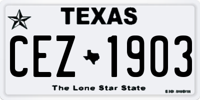 TX license plate CEZ1903