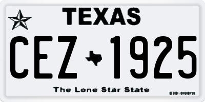 TX license plate CEZ1925