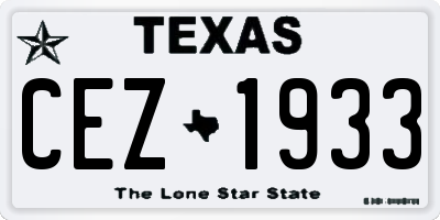 TX license plate CEZ1933