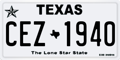 TX license plate CEZ1940