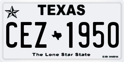 TX license plate CEZ1950