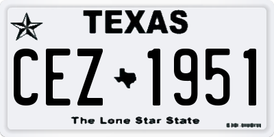 TX license plate CEZ1951