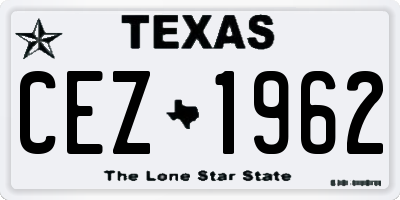 TX license plate CEZ1962