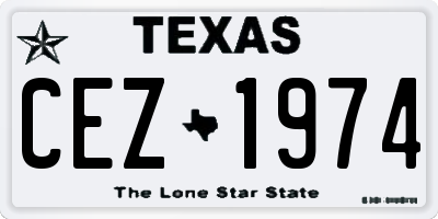 TX license plate CEZ1974