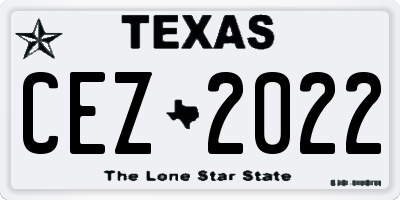 TX license plate CEZ2022