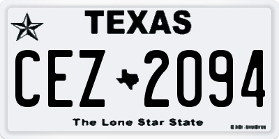 TX license plate CEZ2094