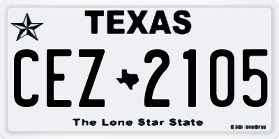TX license plate CEZ2105